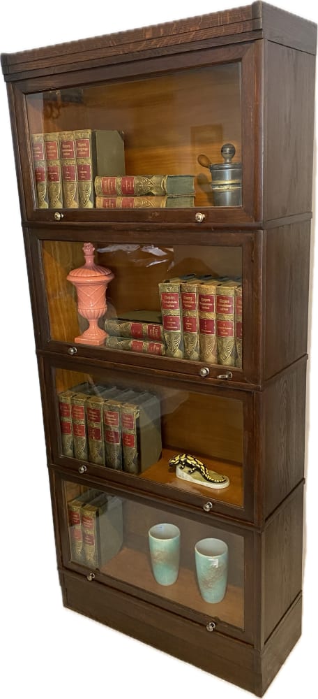 Globe-Wernicke-Bücherschrank, vier Elemente, Eiche und Kirsche, um 1920