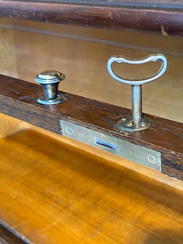 Globe-Wernicke-Bücherschrank, vier Elemente, Eiche und Kirsche, um 1920, Ansicht 5