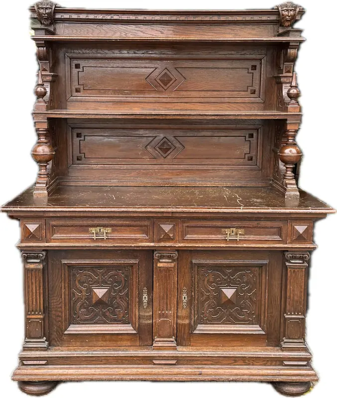 Anrichte bzw. Buffet, Eiche, Gründerzeit um 1890