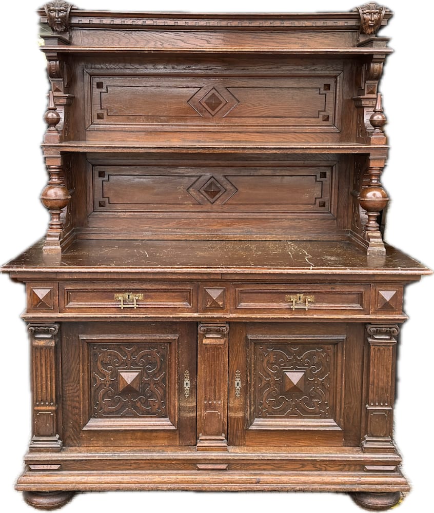 Anrichte bzw. Buffet, Eiche, Gründerzeit um 1890, Ansicht 1