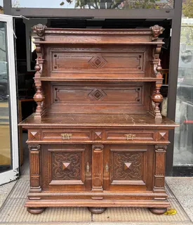 Anrichte bzw. Buffet, Eiche, Gründerzeit um 1890, Ansicht 4