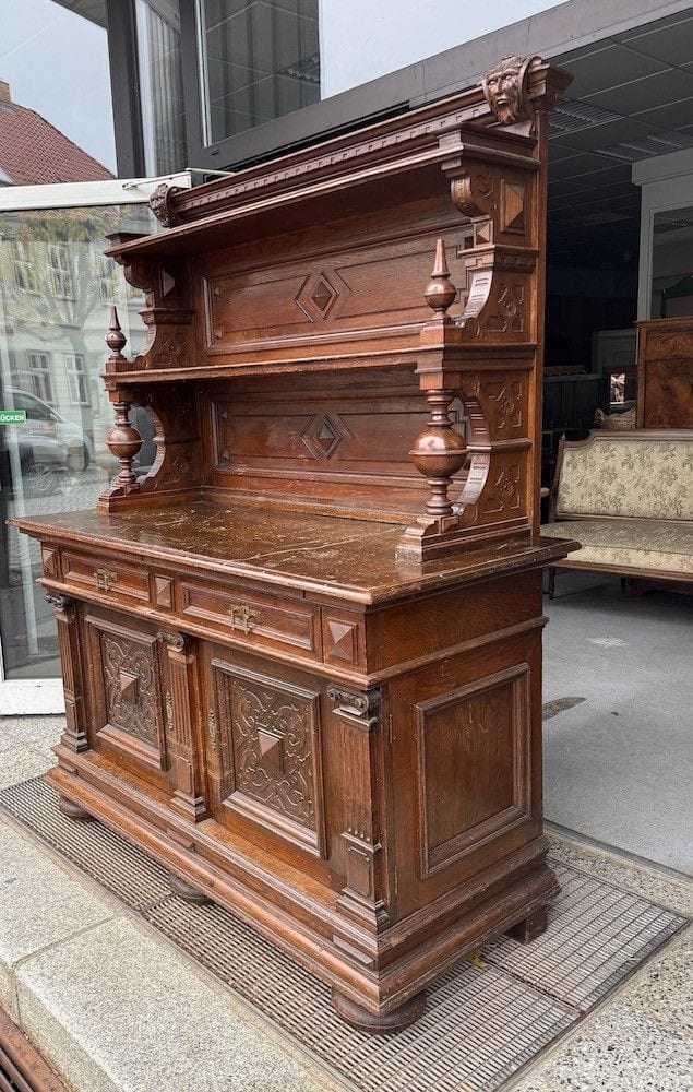Anrichte bzw. Buffet, Eiche, Gründerzeit um 1890, Ansicht 7