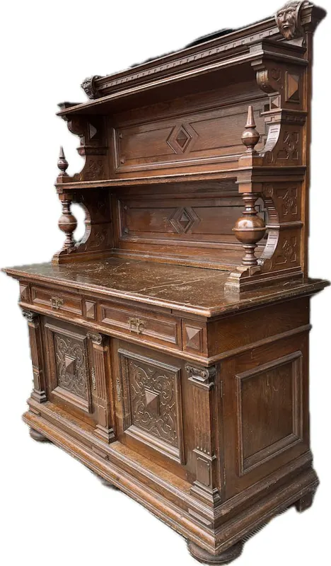 Anrichte bzw. Buffet, Eiche, Gründerzeit um 1890, Ansicht 9