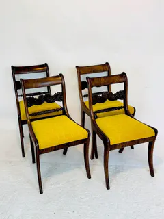 Biedermeier-Sitzgruppe, Tisch mit vier Stühlen, Mahagoni, Norddeutschland, um 1820, Ansicht 6