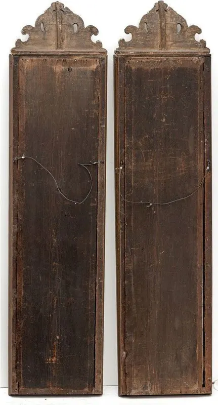 Paar Pfeilerspiegel im Louis-XVI-Stil, Holz geschnitzt und versilbert, Ende 18. Jh., Ansicht 4