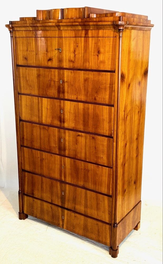 Biedermeier-Pfeilerkommode, Wochenkommode, Kirschbaum, Thüringen, um 1840