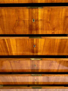 Biedermeier-Pfeilerkommode, Wochenkommode, Kirschbaum, Thüringen, um 1840, Ansicht 6
