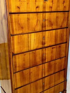 Biedermeier-Pfeilerkommode, Wochenkommode, Kirschbaum, Thüringen, um 1840, Ansicht 8