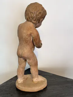Terrakotta-Figur, Putto oder junger Bacchus mit Weintrauben, Impruneta, Italien, 20. Jh., Ansicht 5