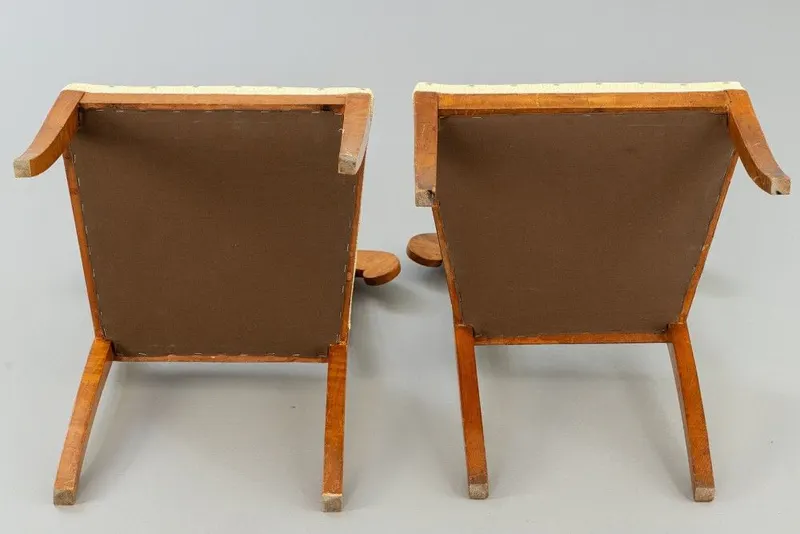 Satz von vier Biedermeier-Schaufelstühlen, Birke, um 1820, Ansicht 3