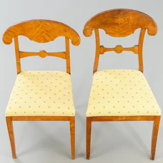 Satz von vier Biedermeier-Schaufelstühlen, Birke, um 1820, Ansicht 4