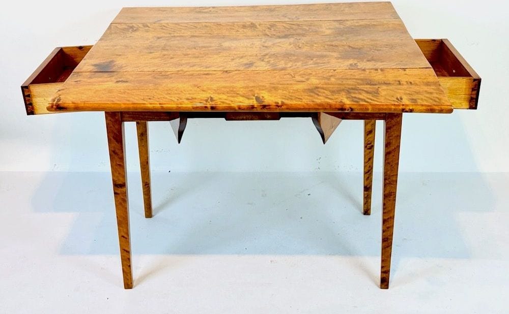 Biedermeier-Klapptisch, Arbeitstisch, Birke, Berlin um 1815, restauriert, Ansicht 5
