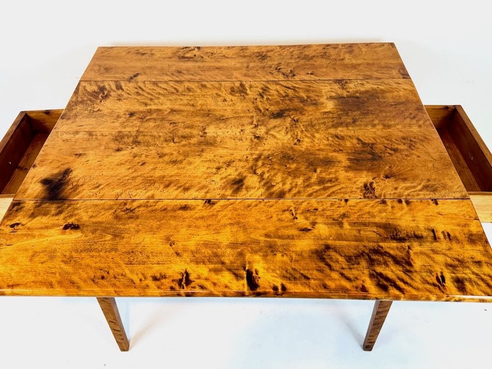 Biedermeier-Klapptisch, Arbeitstisch, Birke, Berlin um 1815, restauriert, Ansicht 7
