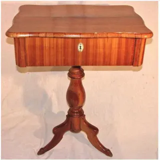 Biedermeier-Nähtisch, Kirschholz, Thüringen um 1830, Ansicht 1