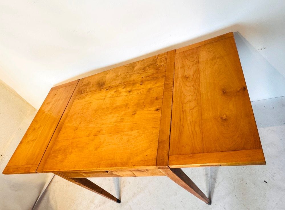 Biedermeier-Ausziehtisch mit Schublade, Birke, Berlin/Brandenburg um 1820, Ansicht 6