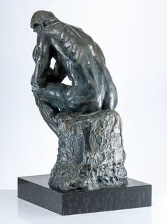 Auguste Rodin (Paris 1840–1917), Der Denker, Bronze-Nachguss, Ansicht 2