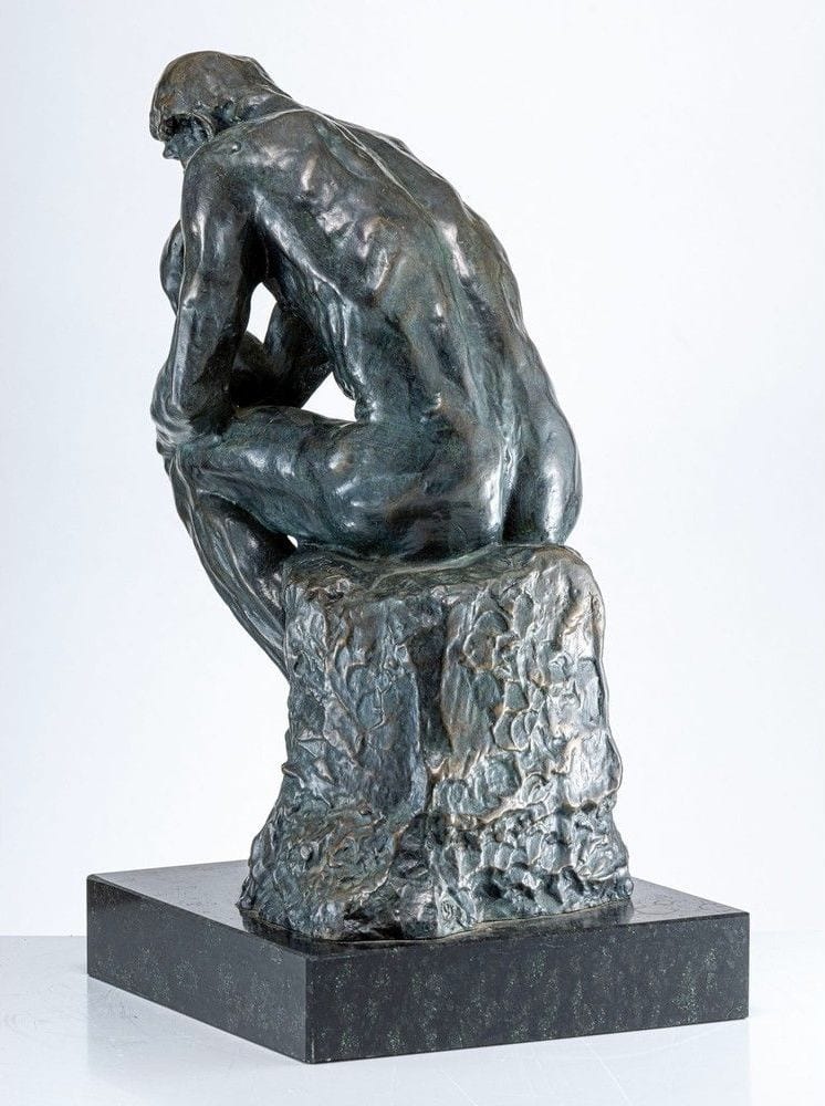 Auguste Rodin (Paris 1840–1917), Der Denker, Bronze-Nachguss, Ansicht 2