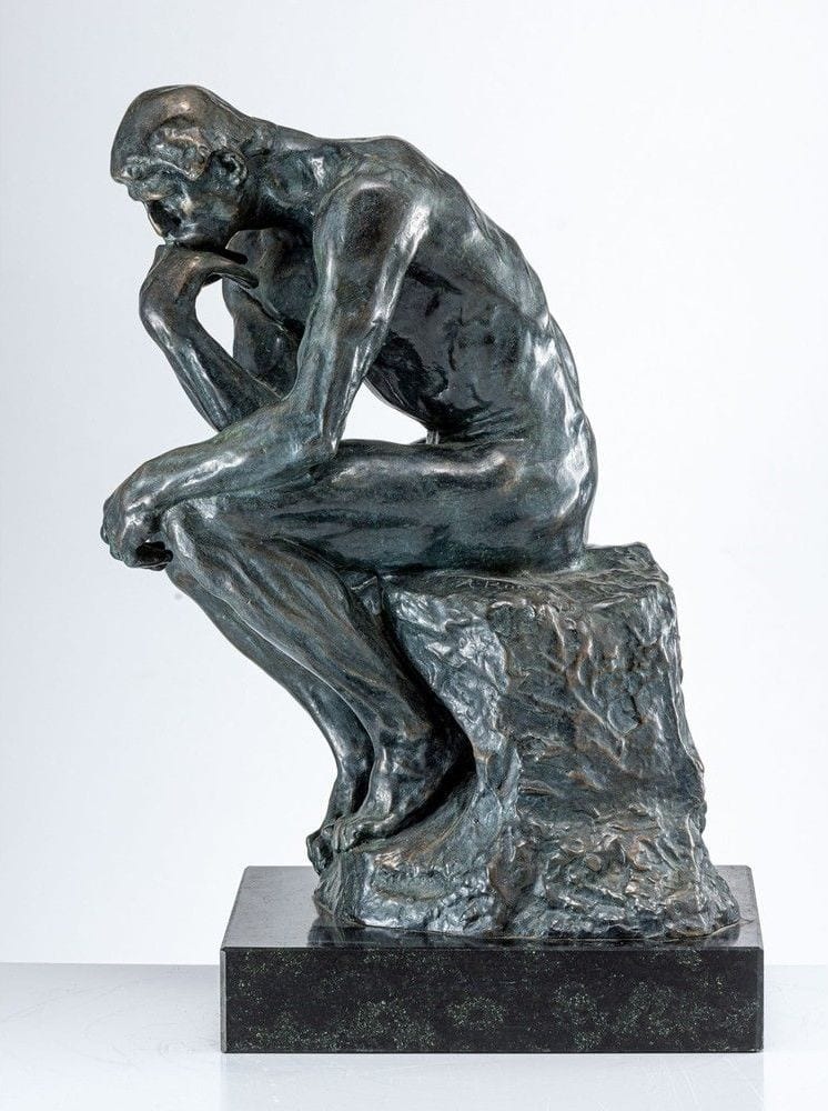 Auguste Rodin (Paris 1840–1917), Der Denker, Bronze-Nachguss, Ansicht 3