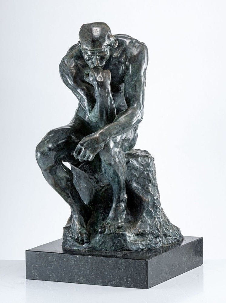 Auguste Rodin (Paris 1840–1917), Der Denker, Bronze-Nachguss, Ansicht 4