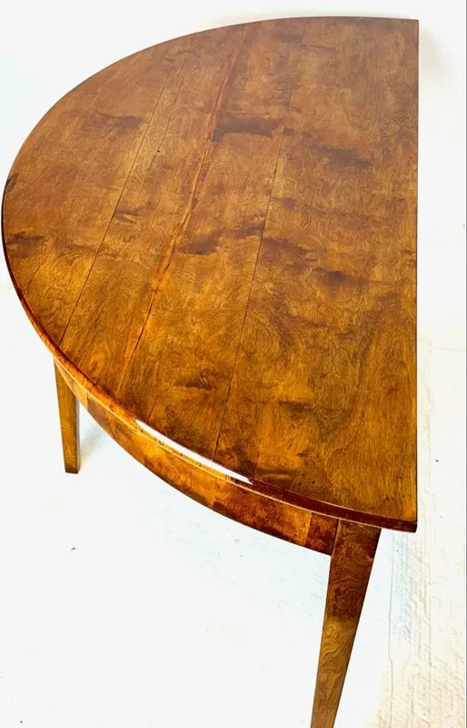 Großer Biedermeier-Demi-Lune-Konsoltisch, Birke, Berlin um 1820, Ansicht 5