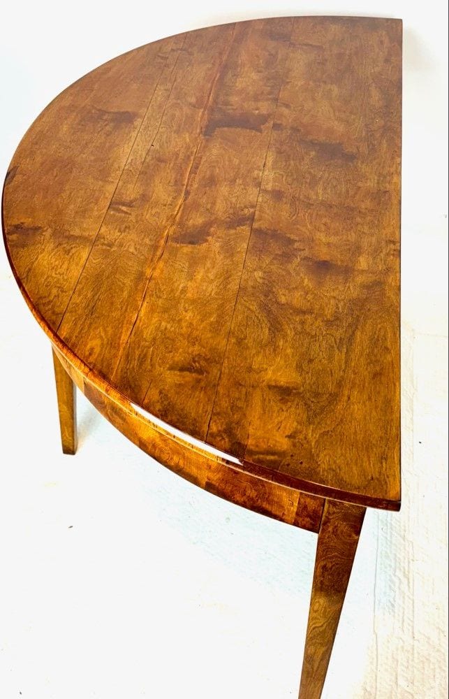Großer Biedermeier-Demi-Lune-Konsoltisch, Birke, Berlin um 1820, Ansicht 5