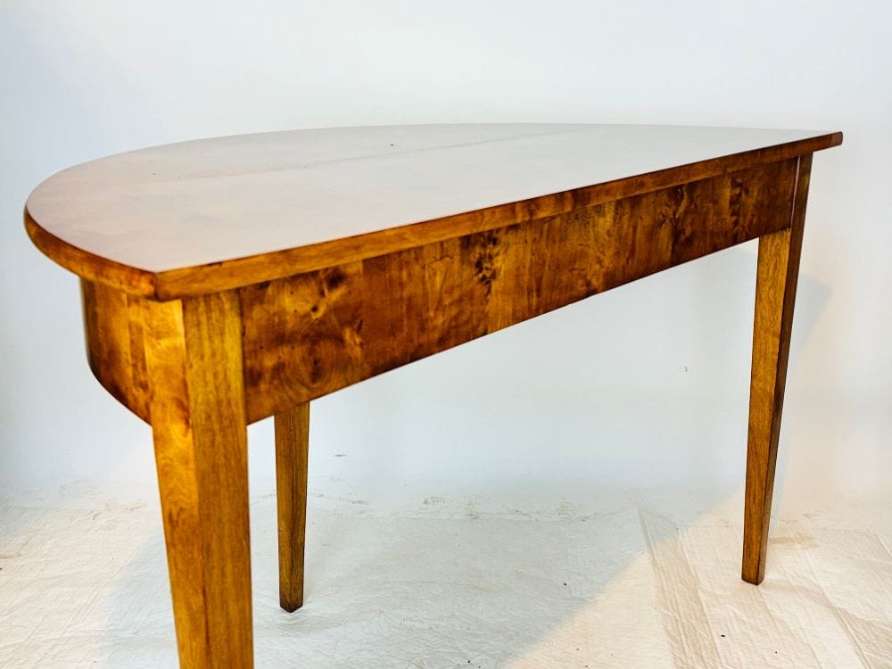 Großer Biedermeier-Demi-Lune-Konsoltisch, Birke, Berlin um 1820, Ansicht 6