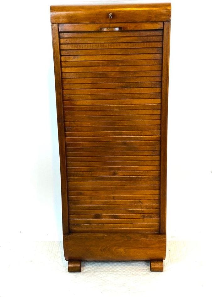 Rollladenschrank, Aktenschrank, Eiche, 50er Jahre, Ansicht 2