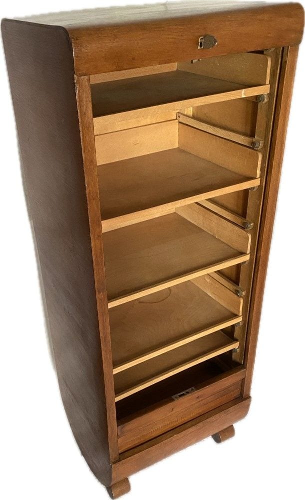 Rollladenschrank, Aktenschrank, Eiche, 50er Jahre, Ansicht 7