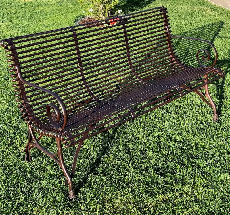 Französische Gartenbank SABOT, Dreisitzer, handgeschmiedet