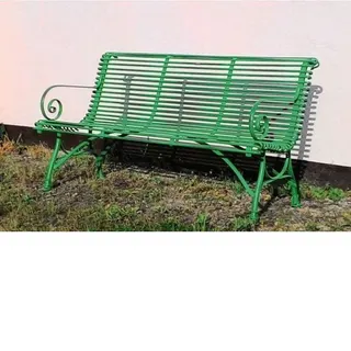 Französische Gartenbank SABOT, Dreisitzer, handgeschmiedet, Ansicht 2