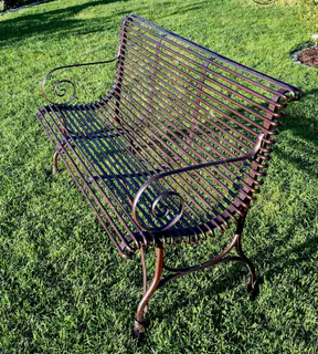 Französische Gartenbank SABOT, Dreisitzer, handgeschmiedet, Ansicht 4