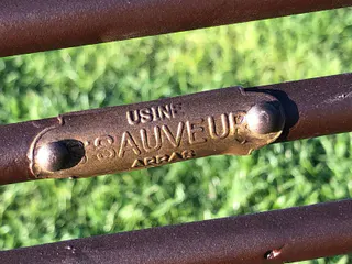 Französische Gartenbank SABOT, Dreisitzer, handgeschmiedet, Ansicht 5