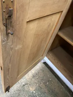 Großer antiker Rollladenschrank, Büroschrank, Nadelholz, weiß gefasst, Ansicht 6