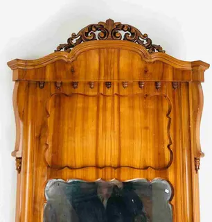 Spätbiedermeier-Halbschrank mit Spiegelaufsatz, Kirschholz, Deutschland um 1850, Ansicht 3