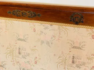 Kleine Sitzbank im Empire-Stil, Nussbaum mit Bronzebeschlägen, Frankreich um 1850, Ansicht 6