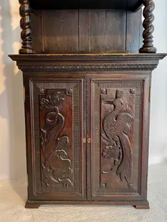 Barocker Kannenstock, Hochbord mit offenem Aufsatz, Mischholz, Frankreich, Ende 18. Jh., Ansicht 4