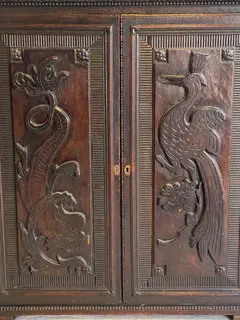 Barocker Kannenstock, Hochbord mit offenem Aufsatz, Mischholz, Frankreich, Ende 18. Jh., Ansicht 5