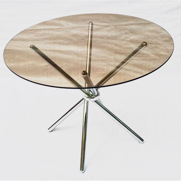 Runder Designer-Glastisch, 70er Jahre