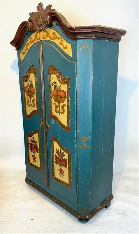 Gefasster Bauernschrank, Barock, Süddeutschland, 18. Jh.