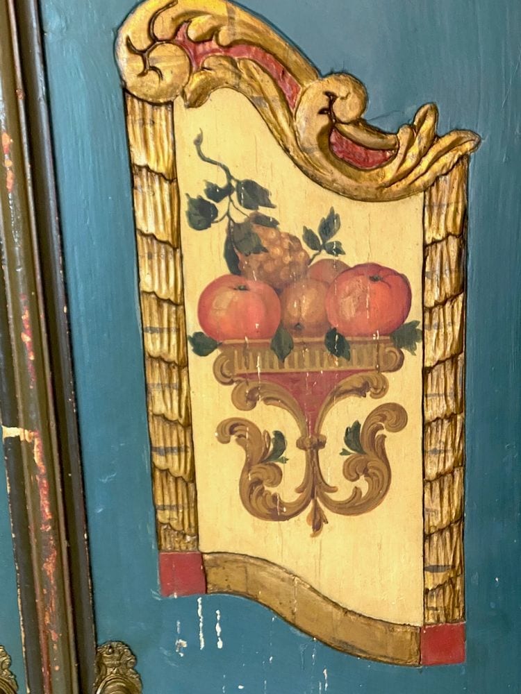 Gefasster Bauernschrank, Barock, Süddeutschland, 18. Jh., Ansicht 3