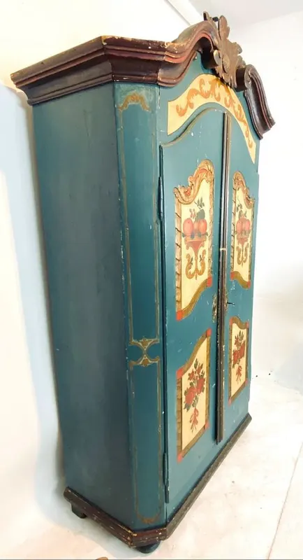 Gefasster Bauernschrank, Barock, Süddeutschland, 18. Jh., Ansicht 7