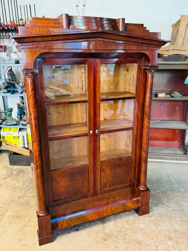 Biedermeier-Vitrine, Bücherschrank, Mahagoni, Berlin um 1820