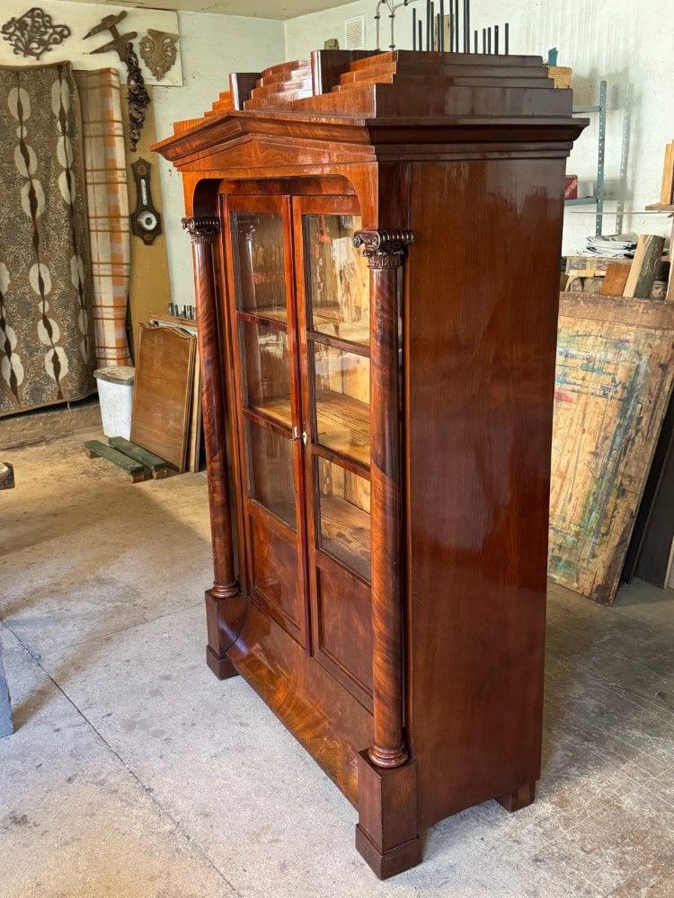 Biedermeier-Vitrine, Bücherschrank, Mahagoni, Berlin um 1820, Ansicht 5