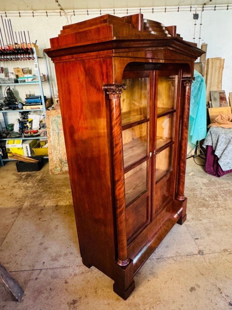 Biedermeier-Vitrine, Bücherschrank, Mahagoni, Berlin um 1820, Ansicht 6
