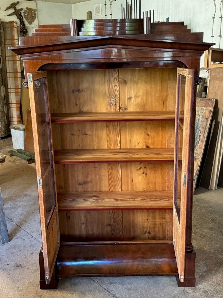 Biedermeier-Vitrine, Bücherschrank, Mahagoni, Berlin um 1820, Ansicht 7