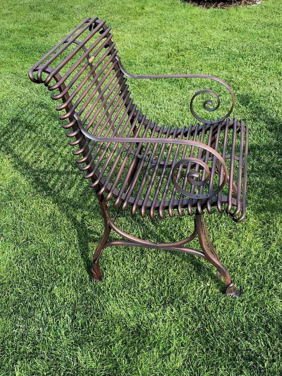 Französischer Gartensessel SABOT, handgeschmiedet, sehr schwere Ausführung, Ansicht 3