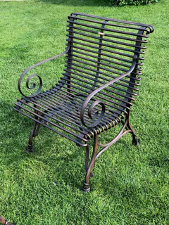 Französischer Gartensessel SABOT, handgeschmiedet, sehr schwere Ausführung, Ansicht 4