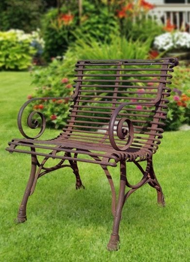 Französischer Gartensessel SABOT, handgeschmiedet, sehr schwere Ausführung, Ansicht 6