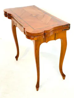 Barocker Spieltisch, Klapptisch, Kirschbaum, Sachsen, 18. Jh., Ansicht 1