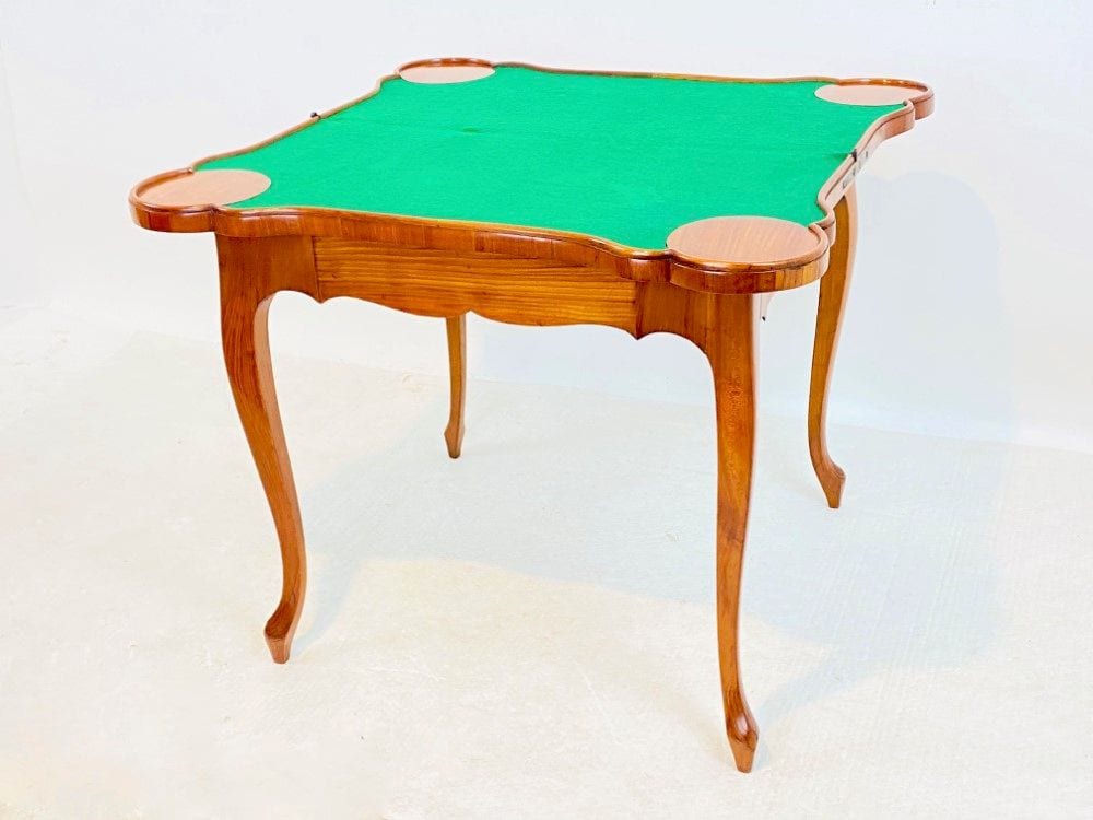 Barocker Spieltisch, Klapptisch, Kirschbaum, Sachsen, 18. Jh., Ansicht 7